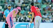  ??  ?? 2019 Mankad incident: Jos Buttler being run out by Ashwin. Pic courtesy IPL 2019/Sportzpics