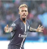  ?? AP ?? Neymar marcó tres goles ayer para el PSG ante Estrella Roja.