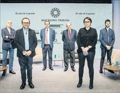  ?? LLIBERT TEIXIDÓ ?? Jordi Marín, Josep Samitier, Enric Sierra, Miquel Roca Junyent, Núria Bayó i Alexis Roig