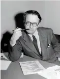  ?? AP PHOTO ?? Mystery novelist and screenwrit­er Raymond Chandler, shown here in a 1946 portrait, created private eye Philip Marlowe in the novels “The Big Sleep,” “Farewell My Lovely” and “The Long Goodbye.”