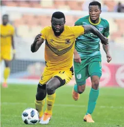  ?? /GALLO IMAGES / PHILIP MAETA/ ?? Mwape Musonda of Black Leopards gets away from Goodman Mosele of Baroka in a recent clash, is now one of the league’s top scorers