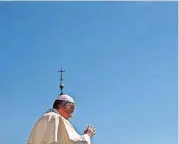  ?? [AP PHOTO] ?? Pope Francis leaves at the end of his general audience Wednesday in St. Peter’s Square at the Vatican.