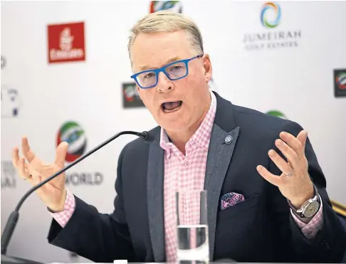  ??  ?? ROBUST FINANCIAL HEALTH: Keith Pelley insists there was no pressure to accept the input from the PGA Tour.