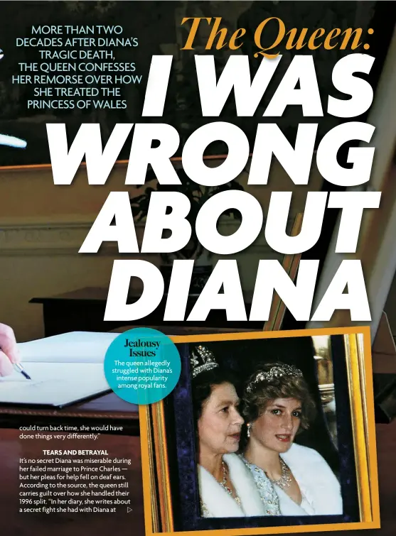  ?? ?? Jealousy Issues
The queen allegedly struggled with Diana’s intense popularity among royal fans.