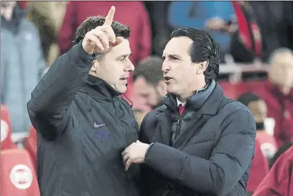  ?? FOTO: GYI ?? Unai Emery ganó a Mauricio Pochettino en la primera vuelta (4-2) El Tottenham no ha cosechado ningún empate en esta Premier