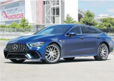  ?? COSTA MOUZOURIS / DRIVING.CA ?? Three variants of the 2019 Mercedes-AMG GT 4-Door Coupe will be available in Canada.