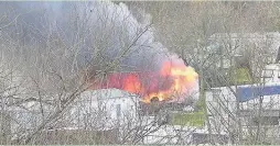 ??  ?? Another view of the fire at Proctors Park in Barrowupon- Soar. Photo courtesy of Richard Jayes.