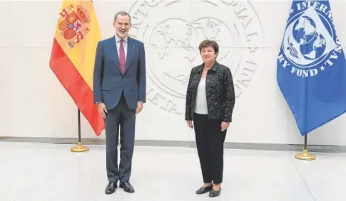  ?? // ABC ?? El Rey, junto a la directora gerente del Fondo Monetario Internacio­nal, la búlgara Kristalina Georgieva