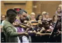  ??  ?? ON STRINGS: Violinists Refiloe Olifant and Roberto Palma in rehearsal this week.