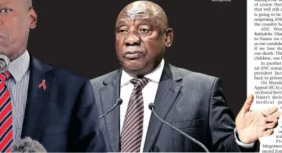  ?? President Cyril Ramaphosa ?? IT APPEARS that the fight for the ANC presidency is going to be between President Cyril Ramaphosa and Zweli Mkhize.