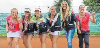  ?? FOTO: PR ?? Sie machten das Meisterstü­ck für die Tennisdame­n 1 des SC Heroldstat­t perfekt: Sarah Keifer, Sandra Peters, Teresa Knehr, Julia Lorenz, Julia Füllemann und Jana Wagner (von links).