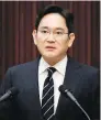  ??  ?? Samsung vice-chairman Lee Jae-yong holds a news conference in Seoul, South Korea, on Wednesday.