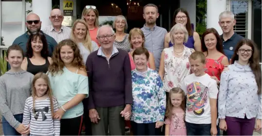  ??  ?? Sean and Brenda O’Reilly celebratin­g their 65th wedding anniversar­y in Whitford House Hotel with family and friends.