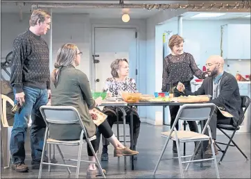  ?? JULIETA CERVANTES ?? From left, Richard Thomas, Pamela Reed, Daisy Eagan, Therese Plaehn and Luis Vega perform in “The Humans.”