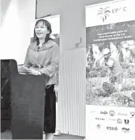  ??  ?? TERESA Kok semasa menyampaik­an ucaptama di European Palm Oil Conference 2018 di Madrid, Sepanyol.