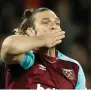  ?? — Reuters ?? West Ham United’s Andy Carroll celebrates scoring against Stoke.