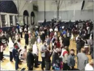  ?? JOHN ARMATO — FOR DIGITAL FIRST MEDIA ?? It was hard to find room to dance, with more than 600 dads and daughters coming out for last week’s Father Daughter Dance at Pottstown Middle School.