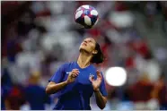  ?? AP PHOTO BY FRANCISCO SECO ?? Carli Lloyd warms up before the Women’s World Cup semifinal soccer match between England and the United States.