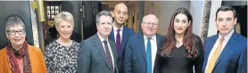  ?? Picture: DANIEL LEAL-OLIVAS/AFP ?? LABOUR WALKOUT: Ex-Labour party MPs, from left, Ann Coffey, Angela Smith, Chris Leslie, Chuka Umunna, Mike Gapes, Luciana Berger and Gavin Shuker at a media conference in London