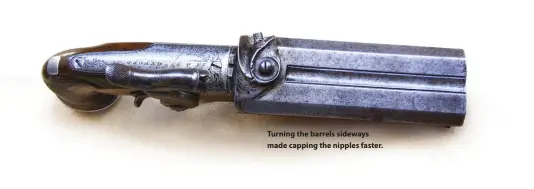  ??  ?? Turning the barrels sideways made capping the nipples faster.