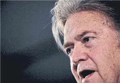  ?? TIZIANA FABI AFP/GETTY IMAGES ?? Steve Bannon is trying to build the Movement into a “connective tissue” for nationalis­t and populist political parties across Europe, with so far mixed results. Some on the far right have expressed either indifferen­ce or no interest in him.