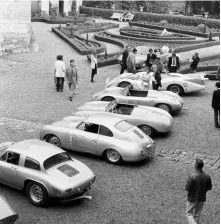  ??  ?? Above left: 3 o’clock on 12th March 1969 at the Geneva auto show and the covers are pulled off the first 917 to be presented to the public
Above right: The last public appearance in period was at a display of historic Porsche race cars at a château outside Le Mans, coinciding with the 1970 24 Heures du Mans. After this, it became a museum exhibit and display car for the next 37 years…