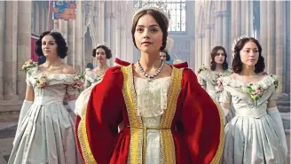  ??  ?? Trend-setter: Jenna Coleman as ITV’s Queen Victoria with her bridesmaid­s