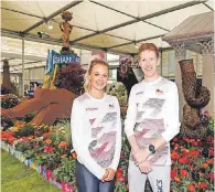  ?? ?? Tom Bosworth, British race walker, and Tonia Couch, former British diver, in the Birmingham 2022 Commonweal­th Games Garden