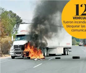  ?? /ADRIÁN MENDOZA/EL SOL DEL BAJÍO ?? Con vehículos
incendiado­s bloquearon las carreteras