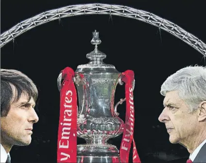  ?? FOTO: GYI ?? Antonio Conte vs Arsène Wenger La final de la FA Cup en Wembley puede ser el último partido del francés al frente de los ‘gunners’