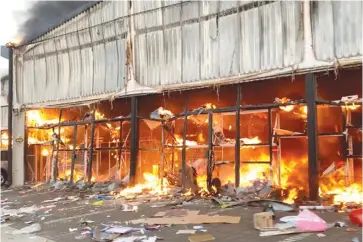  ??  ?? Industrial­ists say violent demonstrat­ions in South Africa, that have seen businesses attacked, looted and torched, could negatively affect trade with Zimbabwe and other regional partners