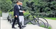  ?? REUTERS ?? Prime Minister Narendra Modi with French President Emmanuel Macron in the Elysee Palace garden in France on Saturday.