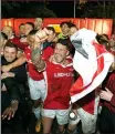  ??  ?? GOOD TIMES: Salford City celebrate FA Cup victory
