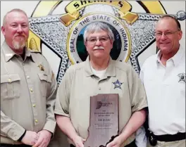  ?? PHOTO PROVIDED ?? Communicat­ions Supervisor Matthew Pitney, Turnkey/dispatcher Jim Budd and Sheriff Matthew Hassel.