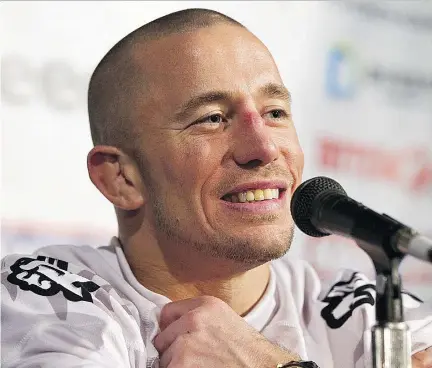  ?? IAN KUCERAK FILES ?? Georges St-Pierre says he won’t get into a war of words with opponent Michael Bisping. “I do … my talking with my fists,” he says.