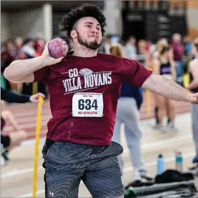  ?? Photo by Jerry Silberman / risportsph­oto.com ?? Woonsocket sophomore thrower Logan Coles finished second in the shot put with a new personal best of 54 feet, 4.5 inches. Later in the day, he secured third in the weight throw with a toss of 67-9.75 inches.