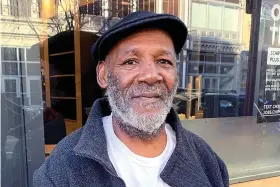  ?? ?? Sylvester Harris, a 54-year-old Washington native who panhandles near Capital One Arena, is shown on Thursday in Washington. (AP Photo/ashraf Khalil)