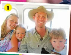  ?? ?? “Here I am at age 6 with my mum, Angela, and my dad, Jason. This photo was taken in Australia the day Dad got out of the jungle for I’m A Celebrity… Get Me Out Of Here! We hadn’t seen him for so long. We had such a fun time visiting Australia.” 1