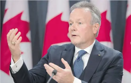  ?? ADRIAN WYLD/THE CANADIAN PRESS ?? Bank of Canada governor Stephen Poloz held the trendsetti­ng overnight rate at 0.5 per cent this week.