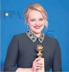  ??  ?? Con final feliz. Elizabeth Moss ganó por mejor actriz de serie de tevé con “El cuento de la criada” y dio un discurso inspirador.