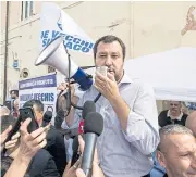  ?? AP ?? Matteo Salvini, one of Italy’s two main populist leaders, says he and his rival have finally agreed on who should be the next premier in Rome on Sunday.