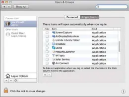  ??  ?? Everything in the Login Items list – whether added by you or by an app – opens automatica­lly when you log in.
