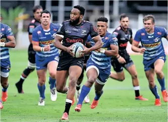  ?? | GERHARD DURAAN BackpagePi­x ?? LUKHANYO Am, Captain of the Sharks during the United Rugby Championsh­ip 2021/22 match between the Sharks and Stormers.