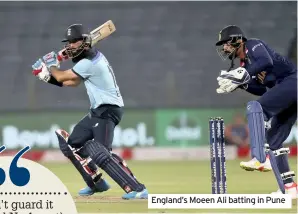  ??  ?? England’s Moeen Ali batting in Pune