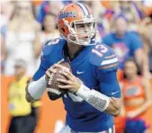  ?? JOHN RAOUX/AP ?? With quarterbac­k Feleipe Franks under center, the Gators have scored a touchdown in just five of 14 quarters.