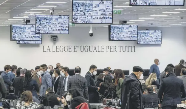  ??  ?? 0 A special courtroom has been set up in a bunker for the ‘Rinascita-scott’ maxi-trial in which more than 350 alleged members of ‘ndrangheta and associates go on trial