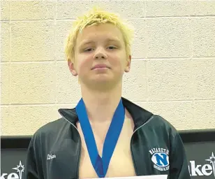  ?? COURTESY ?? Nazareth swimmer Ethan Coffman enters the PIAA Championsh­ips after winning two individual golds an a pair of relay golds at the District 11 meet.
