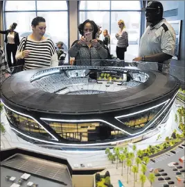  ?? Erik Verduzco ?? Las Vegas Review-journal @Erik_verduzco A Raiders stadium model on display at Town Square in March. Personal seat licenses for premium club seating will cost between $20,000 and $75,000 apiece.