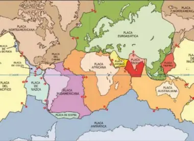  ?? GRÁFICO: USGS / DOROCA90 ?? Mapa con las 15 placas tectónicas más grandes.