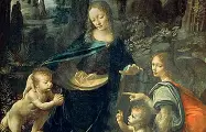  ??  ?? Un dettaglio della «Vergine delle Rocce» di Parigi di Leonardo, al centro di un paragone col Pontormo nella mostra di Empoli